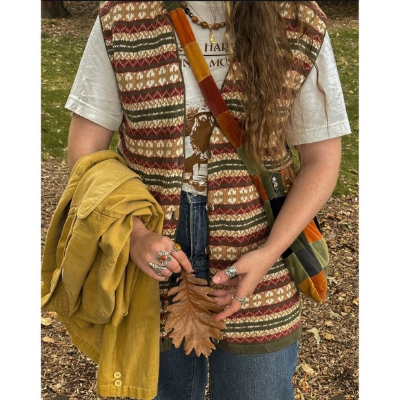 Vintage Sweater Vest Fair Isle Grandpa Cottage Indie Academia‎ Granola Cabincore - Picture 10 of 10